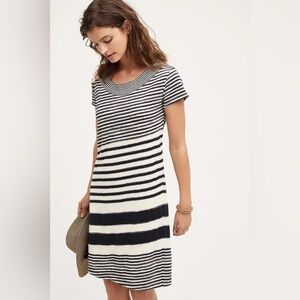 Anthropologie Maeve Haven Striped Coastal Nautical Quiet Luxury Preppy Dress